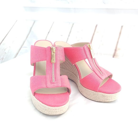 Michael Kors Womens Bradley 40S3BYMS1D Geranium Wedge Espadrille Sandal Sz 7.5M - Picture 4 of 10